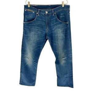 Levis 514 Jeans Mens 36 x 32 Blue Straight Fit Medium Wash Denim